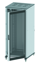 Напольный шкаф 42U Ш800хГ1000 передняя дверь стекло, задняя глухая дверь, крыша укомплектована вводом и заглушками title=