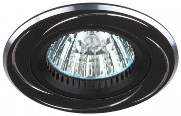 Светильник точечный встраиваемый под лампу KL34 50Вт MR16 черный/хром алюминиевый | C0043823 | ЭРА title=