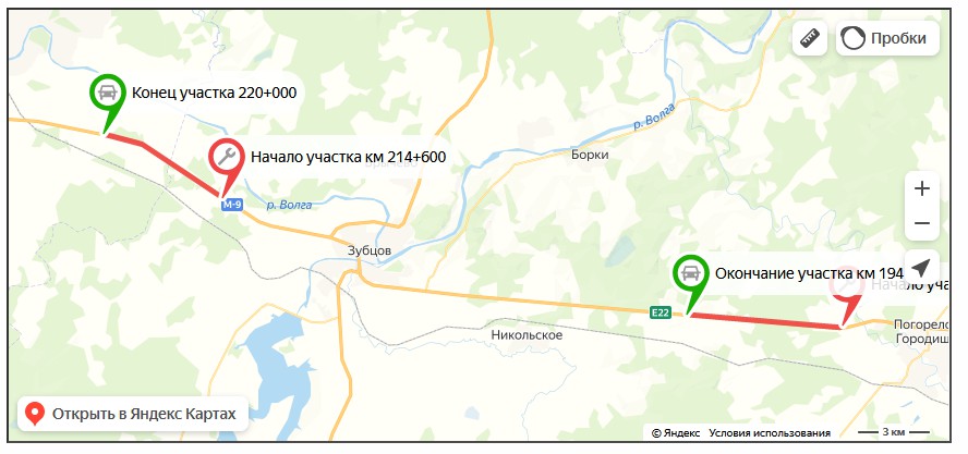 В Тверской области расширят до четырех полос движения 12 км трассы М-9 "Балтия"