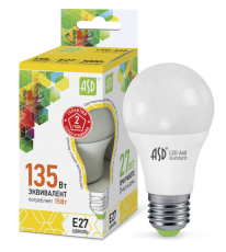 Лампа светодиодная LED-A60-standard 15Вт 230В Е27 3000К 1350Лм | 4690612002088 | ASD title=