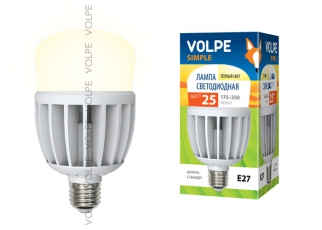 Лампа светодиодная LED-M80-25W/WW/E27/FR/S LED мат., корпус термопластик, 3000К Серия Simple | 10808 | Volpe title=